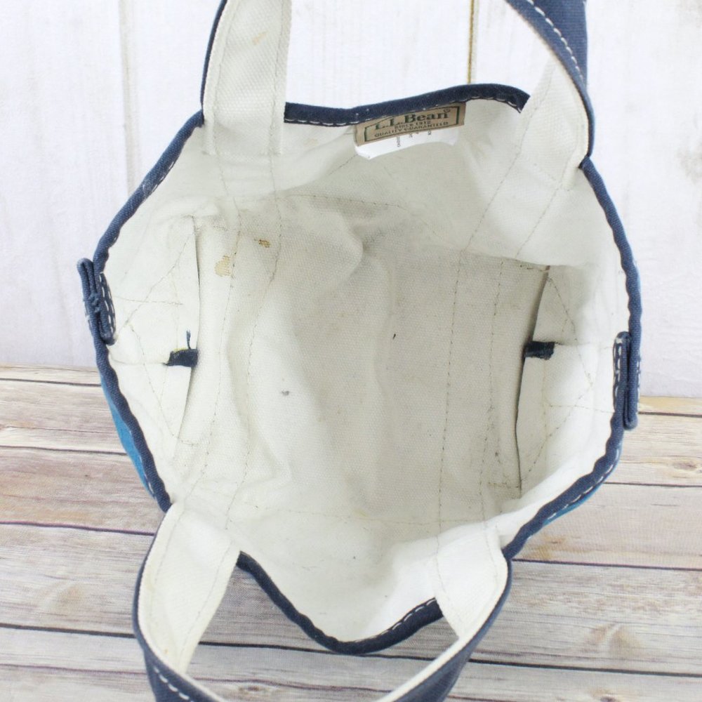 LL BEAN Boat & Tote Canvas Tote Handbag Small - Picture 6 of 9